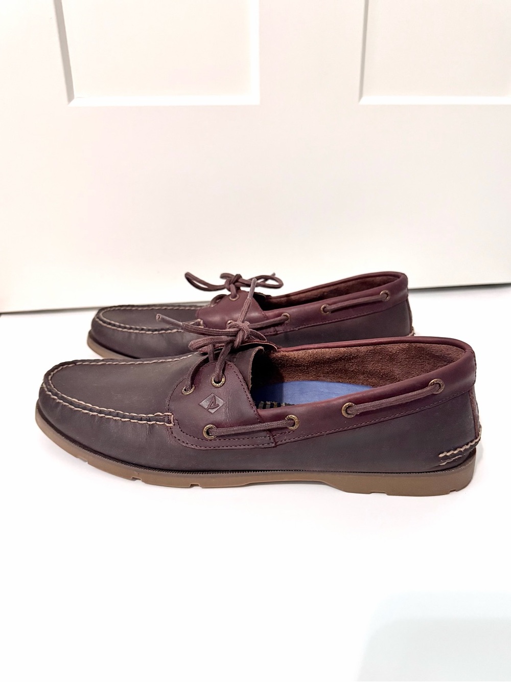 Sperry Authentic Original Leather 2-Eye Boat Shoe Men's Size 14 Brown Red EUC